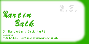 martin balk business card